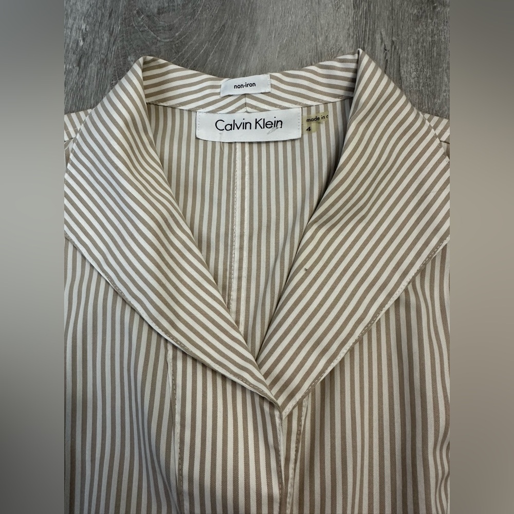Calvin Klein Sleeveless Button Down 100% cotton Shirt Size 4 Non Iron - Picture 5 of 5